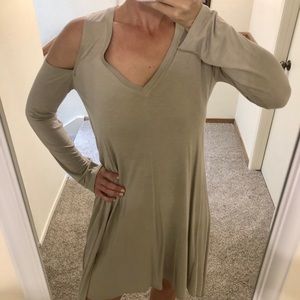BCBG cold shoulder dress grey small